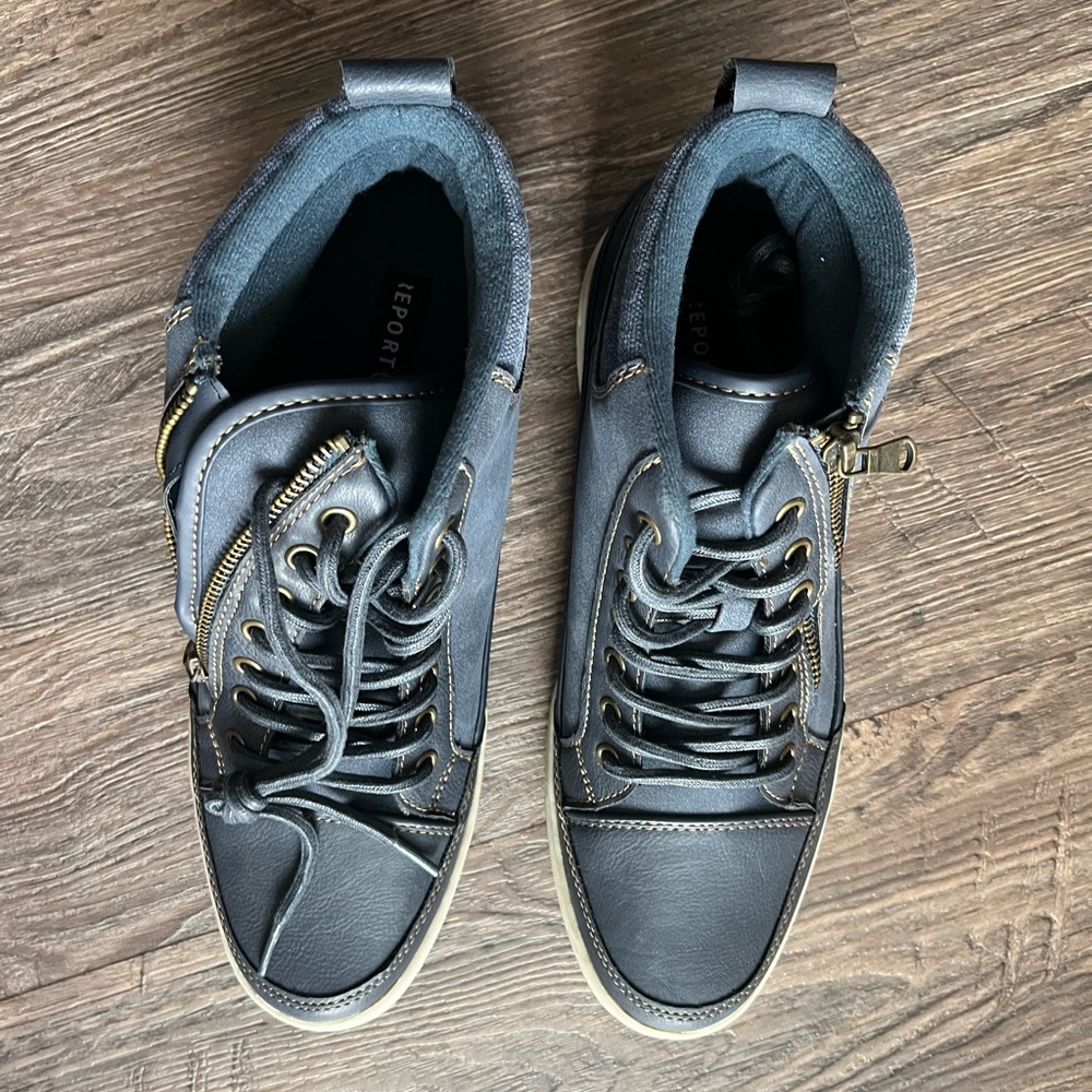 Men’s Zack REPORT Navy High-Top Sneaker Boots $144 Size 10